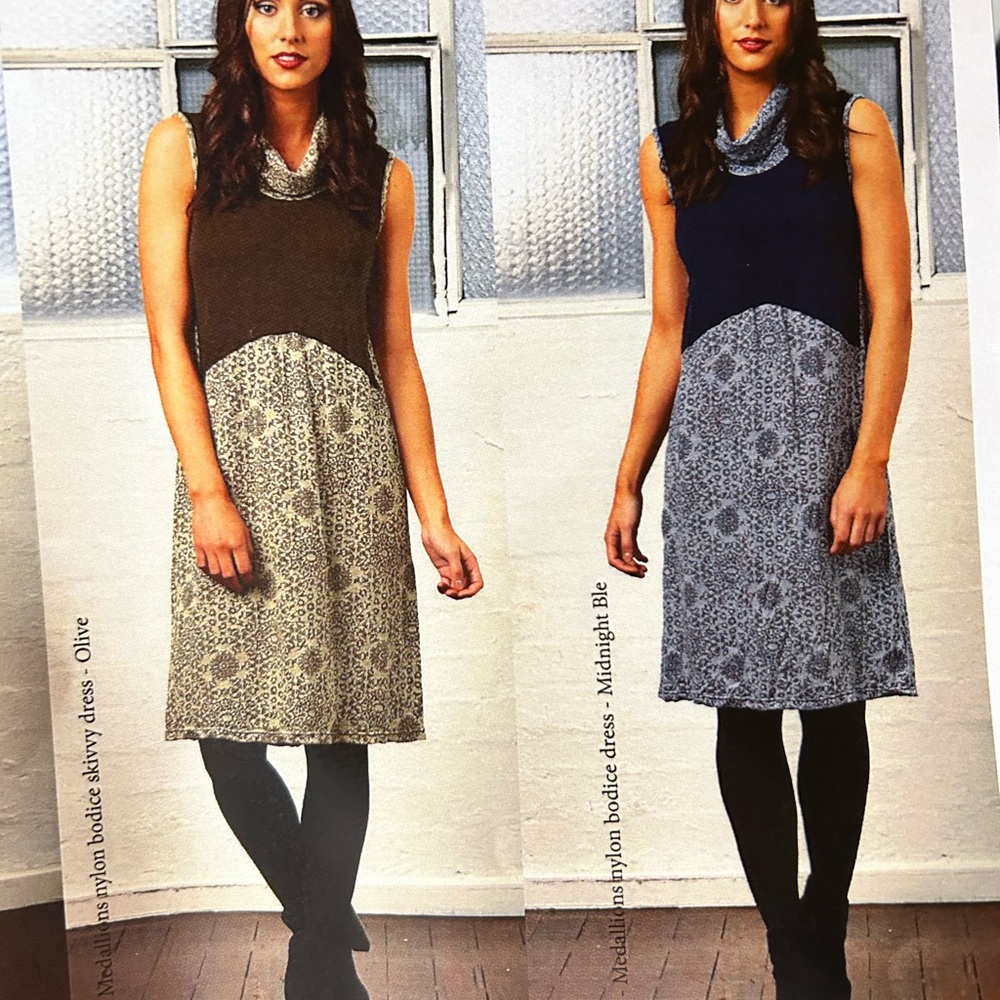NWT VIGORELLA Medallion bodice olive Midi Dress. Made in Australia. Size S/M.